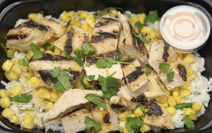Street Corn Chicken Rice Bowl